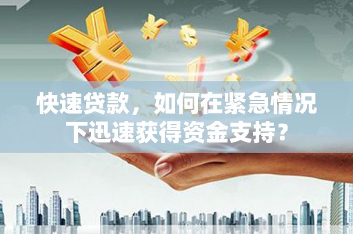 林周快速贷款，如何在紧急情况下迅速获得资金支持？