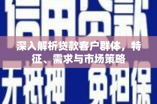 林周深入解析贷款客户群体，特征、需求与市场策略