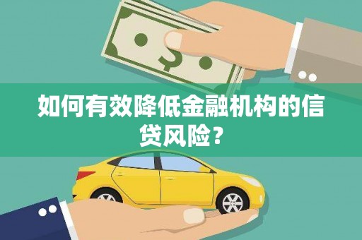林周如何有效降低金融机构的信贷风险？